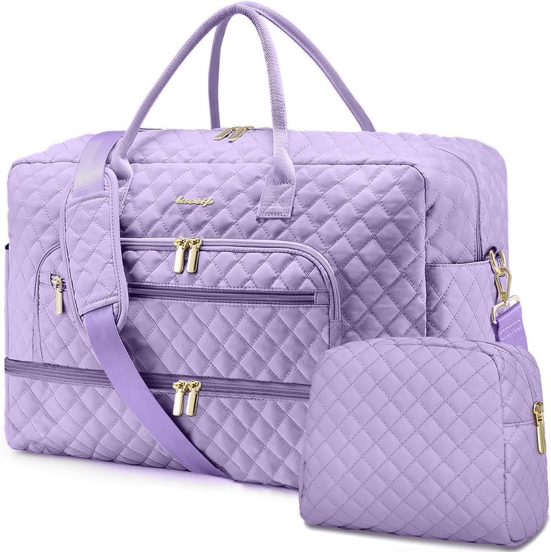 LUOCIP Travel Duffel Bags for Women with Shoe Compartment, Weekender Overnight Bag with Wet Pocket & Toiletry Bag, Carry On Personal Item Bag, Travel Tote Gym Bag, Hospital Bags for Labor and Delivery - Image 1